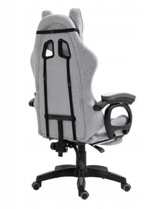 Scaun Gaming din Piele Sintetica cu Suport de Picioare Gri