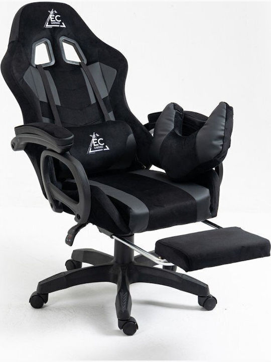 Scaun Gaming din Piele Sintetică cu Suport de Picioare Negru