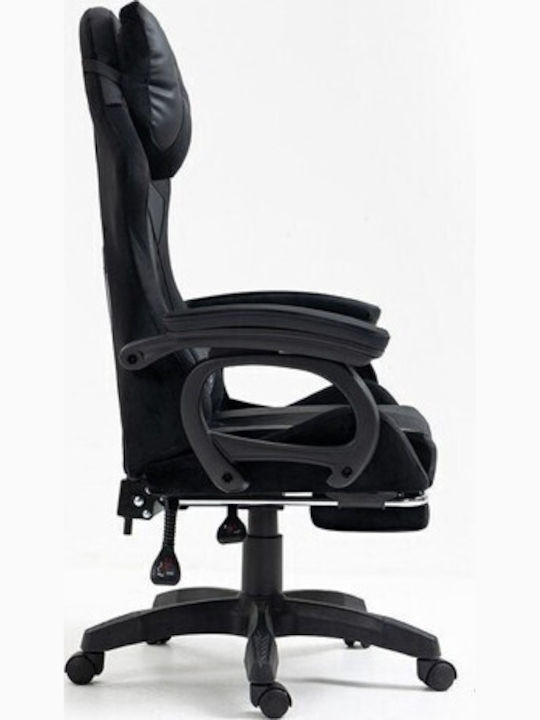 Scaun Gaming din Piele Sintetică cu Suport de Picioare Negru