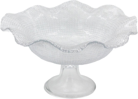 Keskor Decorative Glass Transparent Platter 28x28x15cm