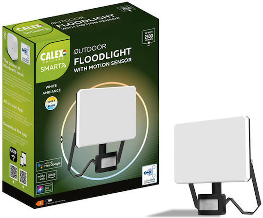 Calex Waterproof LED Flood Light 24W Warm White 3000K with Motion Sensor and Remote Control IP65
