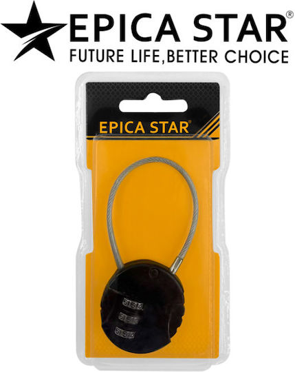 Epica Star Λουκέτο με Συρματόσχοινο Συνδυασμού