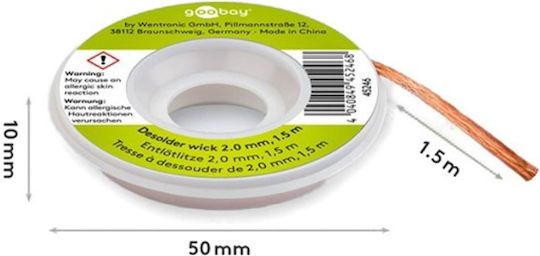 Goobay Паялна провод за отстраняване Мед 2.0mm 1.5m 45246