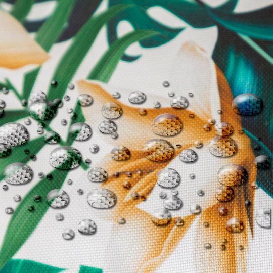Gartenstuhlkissen Weiß Blumen 50x50cm