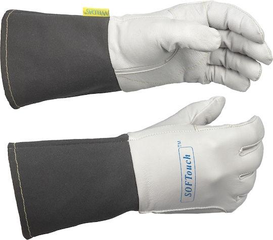 Weldas Gloves for Work Welding Gray Leather 1pcs