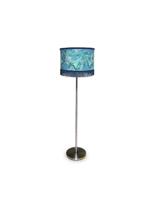 Blue Waves Floor Lamp with Lamp Bulb Base for E27 Blue