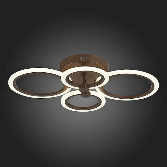 Lightplanet Πλαφονιέρα Οροφής Καφέ με Ενσωματωμένο LED και Τηλεχειριστήριο