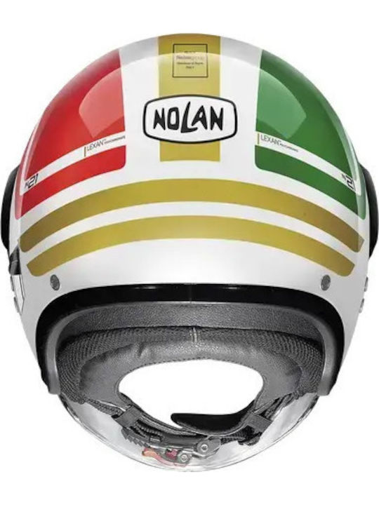 Nolan N21 Visor Flybridge 67 Metal White Κράνος Μηχανής Jet με Sunvisor