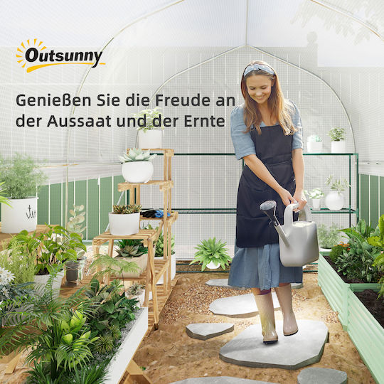 Outsunny 84H-217V00WT Gewächshaus Typ Haus 3x2x2m