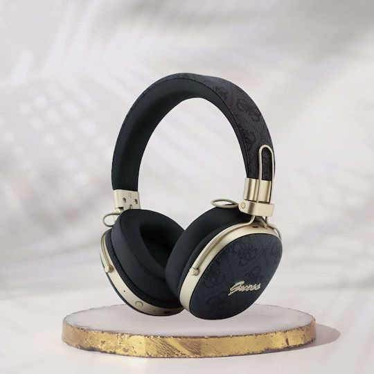 Guess Metal 4G Script Wireless Bluetooth Over Ear Headphones with 2 Hours Playing Time Black