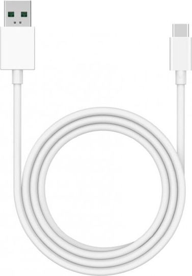 Realme USB 2.0 Кабел USB-C Мъжки - USB-A 65W Бял 1m DL129 Bulk