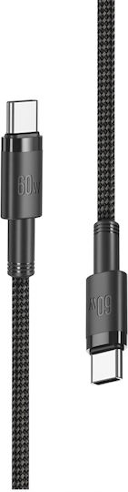 Leewello USB 2.0 Cable USB-C Male - USB-C 60W PD Black 1m