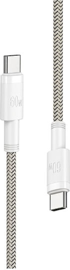 Leewello LW-232 USB 2.0 Cable USB-C male - USB-C 60W PD Λευκό 1m 783222-1-ΛΕΥΚΟ