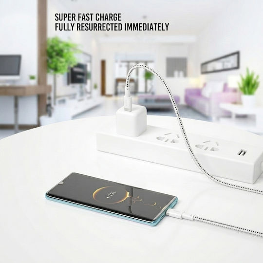 Leewello LW-232 USB 2.0 Cable USB-C male - USB-C 60W PD Λευκό 1m 783222-1-ΛΕΥΚΟ