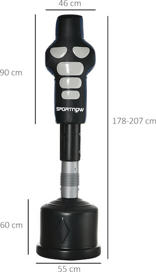 Sportnow Συνθετικός Σάκος Μποξ με Ύψος 55cm Μαύρος