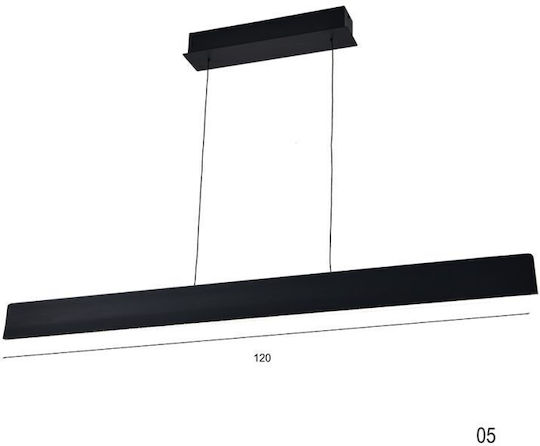 Luma Adjustable Black LED Pendant Ceiling Light With Warm White Light Rail