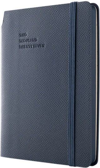 Type Center Εβδομαδιαία Ατζέντα A6 2027 Μπλε Δερμάτινη 10.5x14.8εκ. (με Προσωποποίηση)