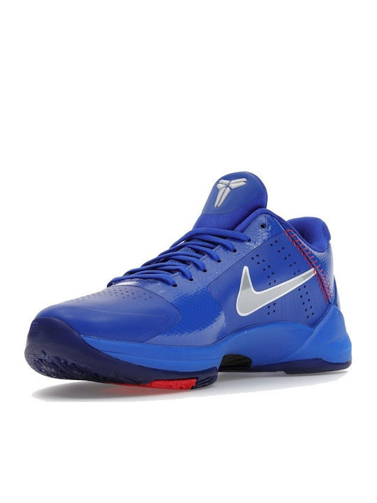 Kobe 5 Protro "Dodgers" Ниски Баскетболни Обувки Rush Blue / Wolf Grey / Comet Red