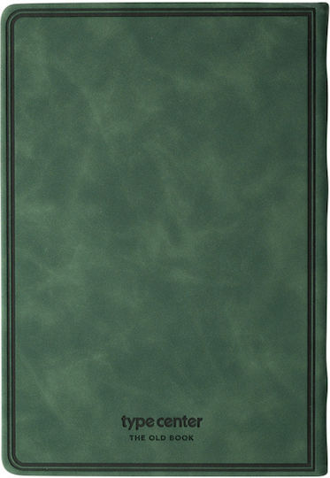 Type Center Daily Agenda A5 2027 Green Leather 14x20.5cm with Personalization