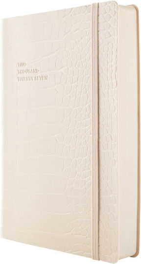 Type Center Daily Agenda A5 2027 Beige Leather 14x20.5cm with Personalization