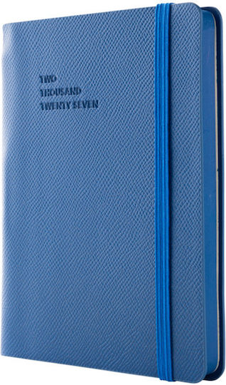 Type Center Εβδομαδιαία Ατζέντα A6 2027 Μπλε Δερμάτινη 10.5x14.8εκ. (με Προσωποποίηση)