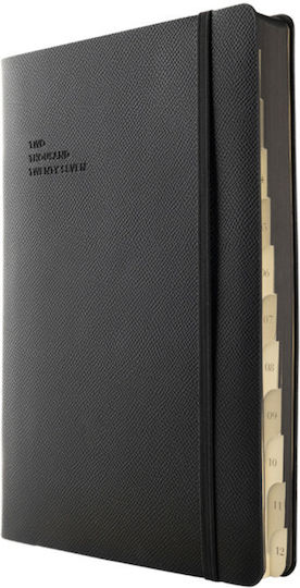Type Center Daily Agenda B5 2027 Black Leather 5x23.4cm (with Personalization)