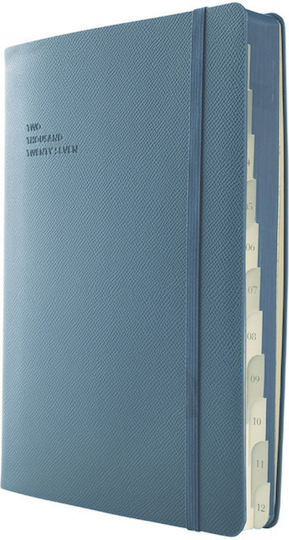 Type Center Daily Agenda B5 2027 Blue Leather 5x23.4cm (with Personalization)