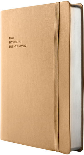 Type Center Ημερήσια Ατζέντα A5 2027 Χρυσή Δερμάτινη 14x20.5εκ. (με Προσωποποίηση)