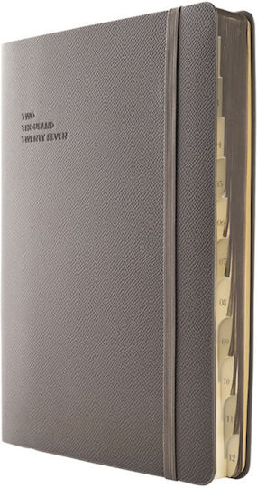 Type Center Ημερήσια Ατζέντα B5 2027 Γκρι Δερμάτινη 5x23.4εκ. (με Προσωποποίηση)