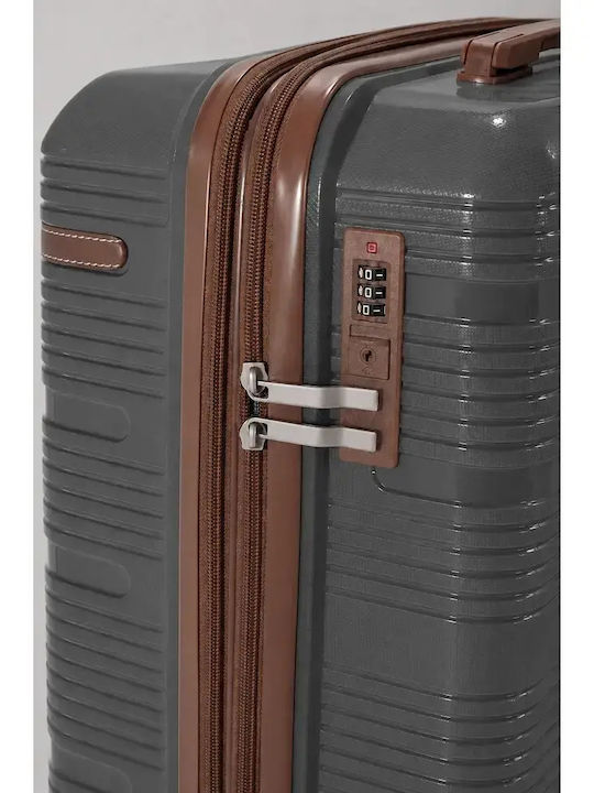 Benzi Hard Gray Travel Suitcases Set 2pcs