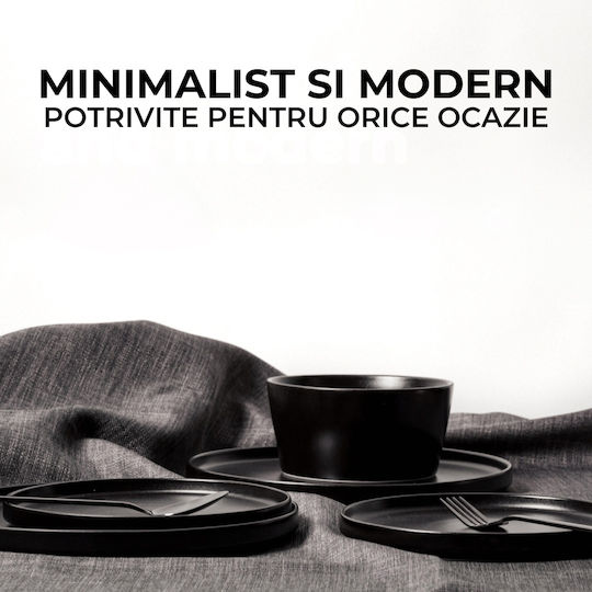 Miamio Negru Ceramică Set de Vase 20buc