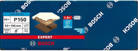 Bosch Expert M480 Hartie Abrazivă K150 93x480mm Set 50 Bucăți