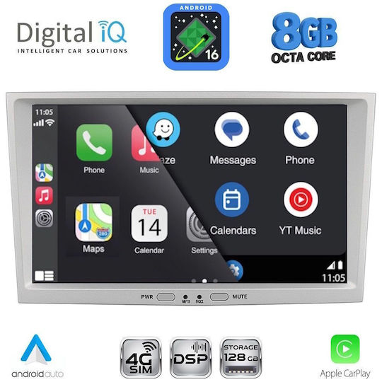 Digital IQ Автомобилна Аудио Система За Opel Corsa / Meriva / Tigra / Vectra 2004-2014 (Bluetooth/USB/Wi-Fi/GPS/Apple CarPlay/Android Auto) С Touch Screen 8"