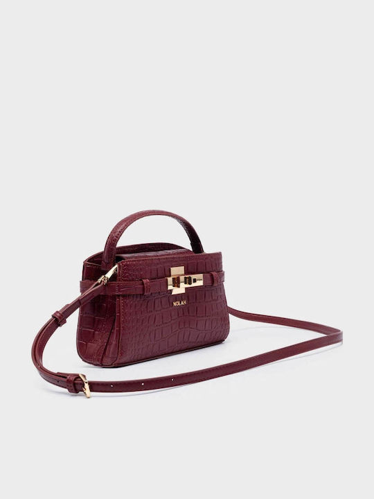 Iliana Women's Satchel Bag Croco Burgundy