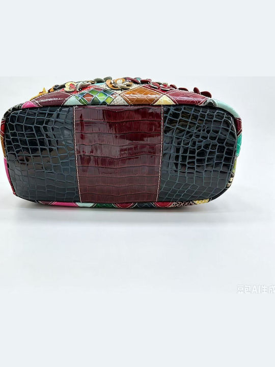 Leather Women's Multicolour Handbag