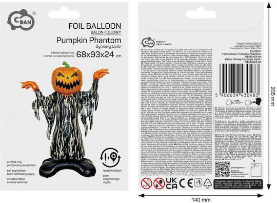 GoDan Halloween Folie Jumbo Orange Luftballon 93cm