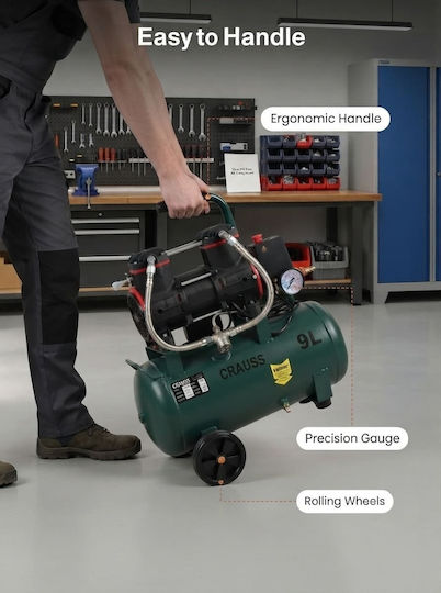 Ehome Einphasiger Luftkompressor mit Leistung 1.1hp und Luftkammer 160lt