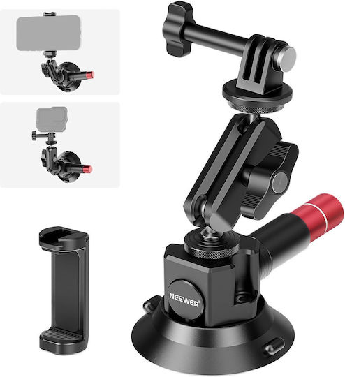 Suport Cu Ventuză Dslr 3 Inch Braț Magic Neewer Ca104 Pompă De Vid Suport 20kg Cap Bilă 360 De Grade Filet 1/4 3/8 Arri Adaptor Gopro Insta360 Dji Suport Telefon Inclus Aluminiu
