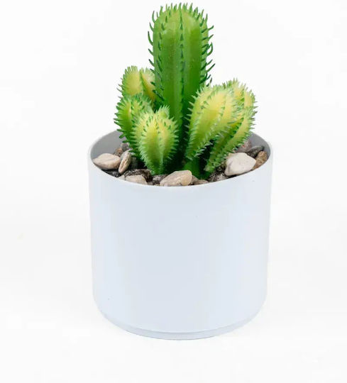 Stewehome Artificial White Succulent Cactus In Pot