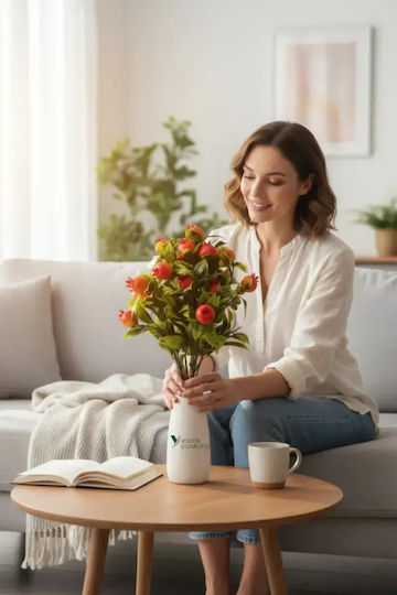Stewehome Buchet Decorativ Artificial De Cireșe Cu 7 Ramuri