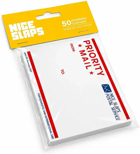Nice Slaps Standard Aufkleber Priority Mail Rote Mittlere 50 Stück 7.4 X 10.5 Cm