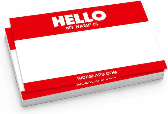 Nice Slaps Standard Sticker Hello My Name Is Red Medium 50pcs 7.4 × 10.5 Cm