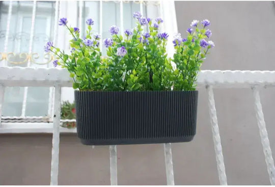 SteweHome Dekorative künstliche Blumen Topfpflanze Anhängung Geländer Balkon Simsir Anthrazit
