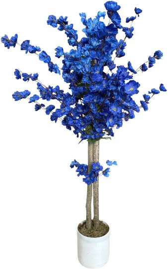 SteweHome Dekoratives Künstliches Baum Bahardali Weiße Topfpflanze Blaue Blätter SteweHome Dekoratives Künstliches Baum Bahardali Weiße Topfpflanze Blaue Blätter