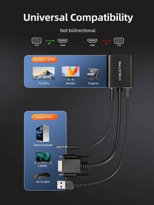 Cabletime CT-AV582-VGAH Μετατροπέας VGA male σε HDMI female