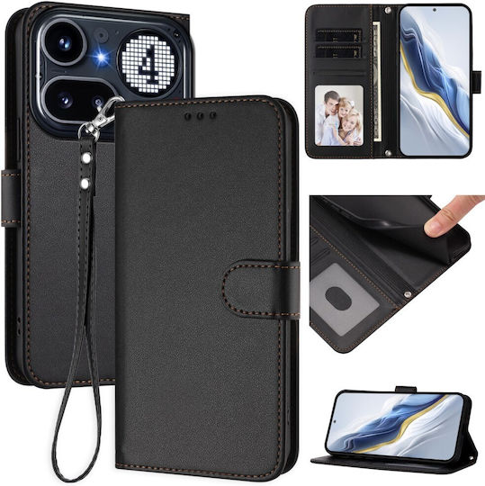 Nothing Phone 4a Pro 5g Oem Flip Wallet Synthetic Leather Pu Tpu Black Wallet Stand Strap Mobile Phone Case