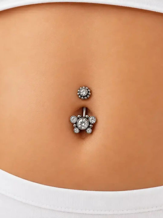 Nire Piercing pentru buric din titan argintiu Nire Piercing pentru buric din titan argintiu