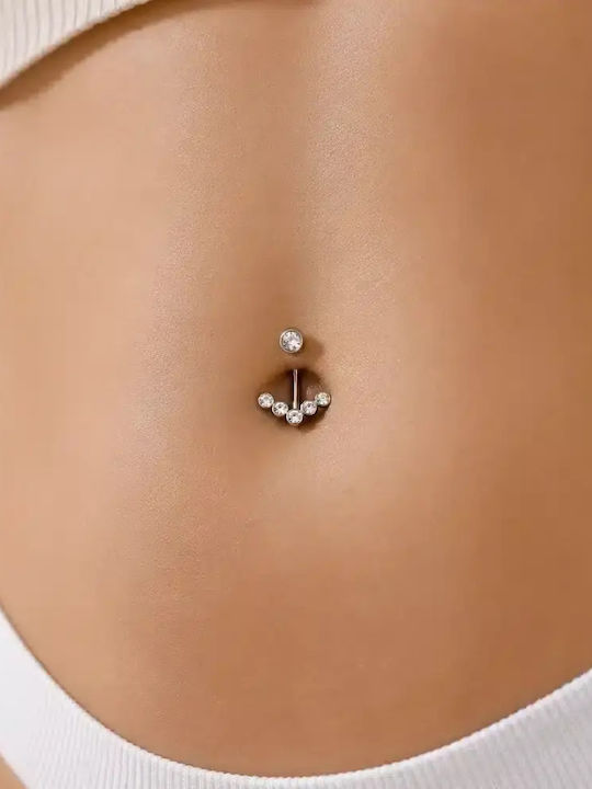 Nire Piercing pentru buric din titan argintiu Nire Piercing pentru buric din titan argintiu