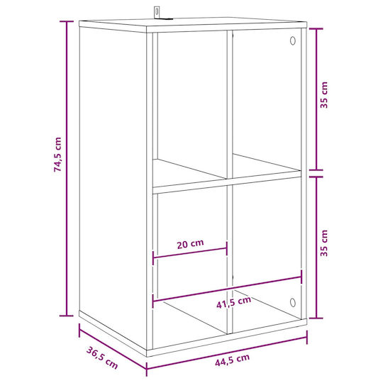 vidaXL Vinyl Record Cabinet Oak Wood 44,5x36,5x74,5 cm 1 pc