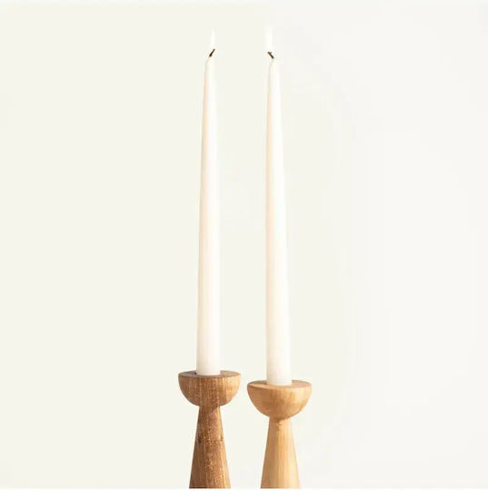 SteweHome Decorative Grey Taper Candle 30cm 2 Pieces